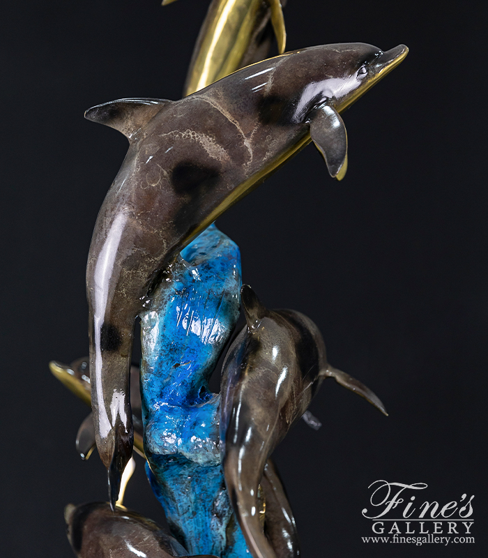 Bronze Statues  - Social School Of Dolphins - BS-1320